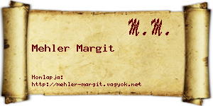 Mehler Margit névjegykártya